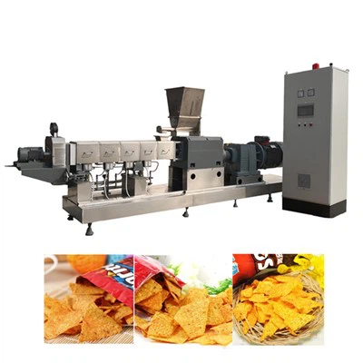 Bugles fritos fazendo produção de máquina